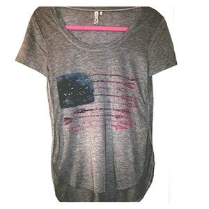 NWOT Small grey American flag shirt