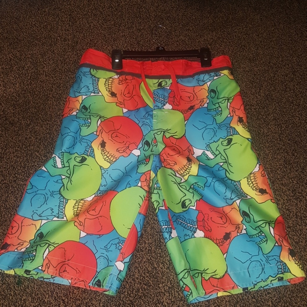 Skull swim trunks