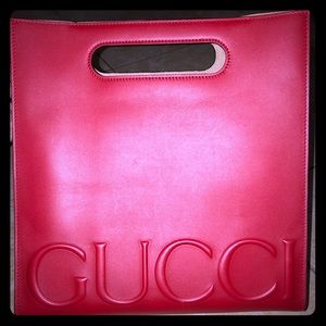 Gucci XL Cerise Leather Tote