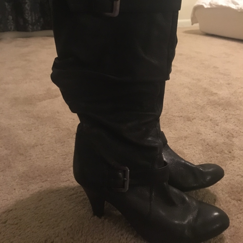Knee High Black Leather Gianni Bini boots - 7.5