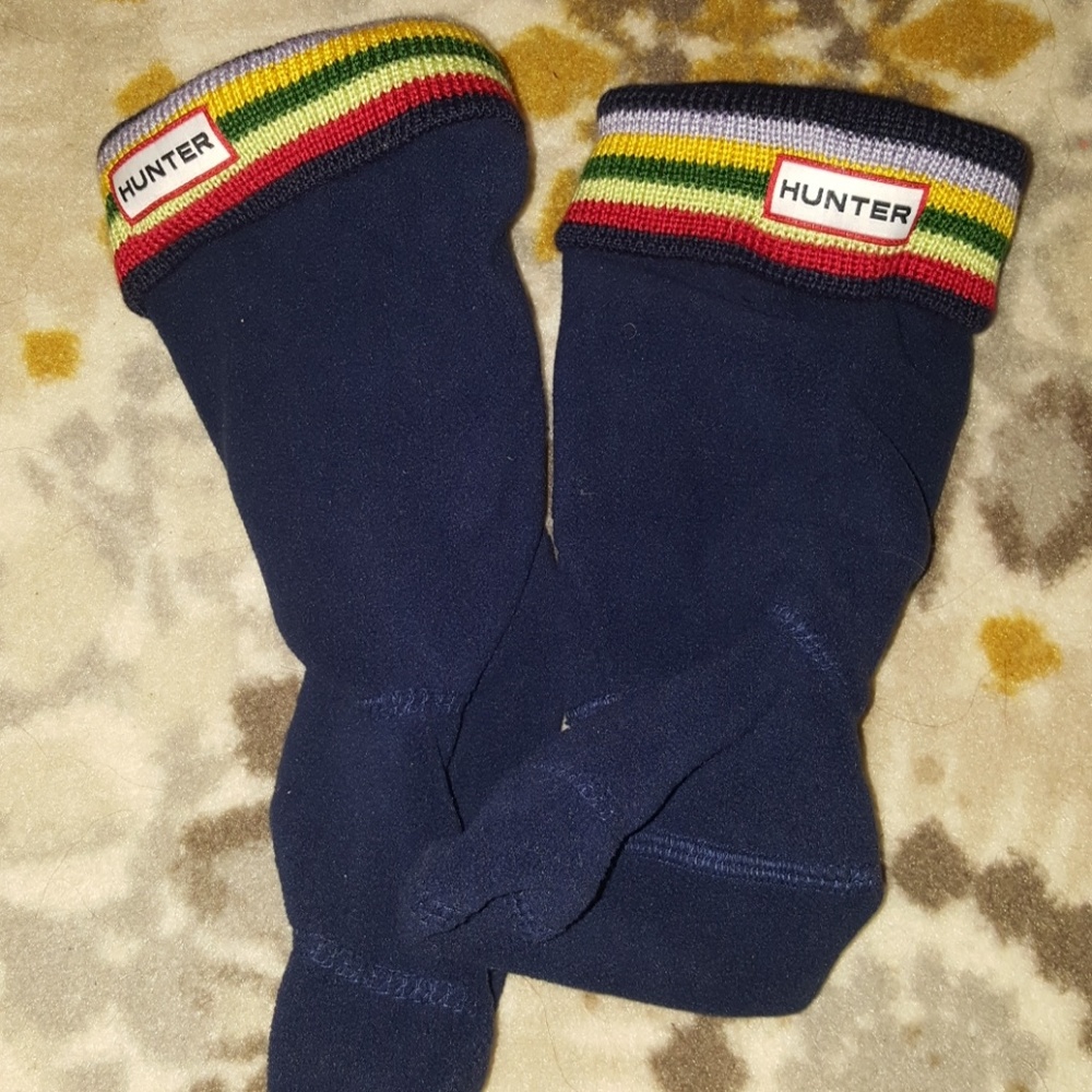 NIB Hunter fleece welly multi colored socks