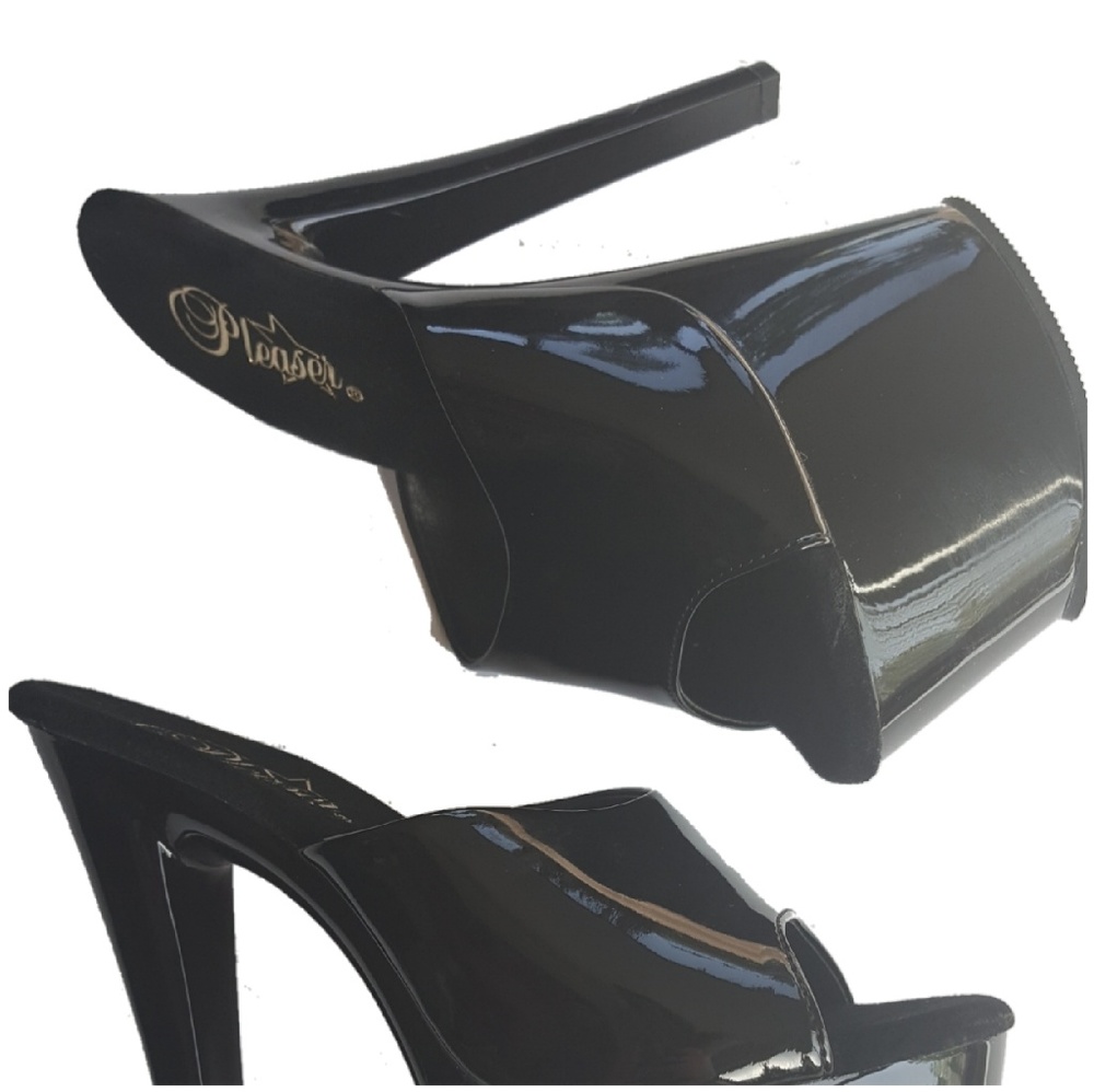 Pleaser Spiked Heel- black patent