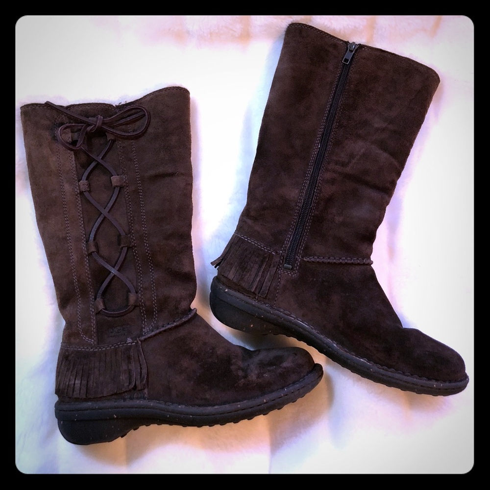 UGG brown suede boots, size 7