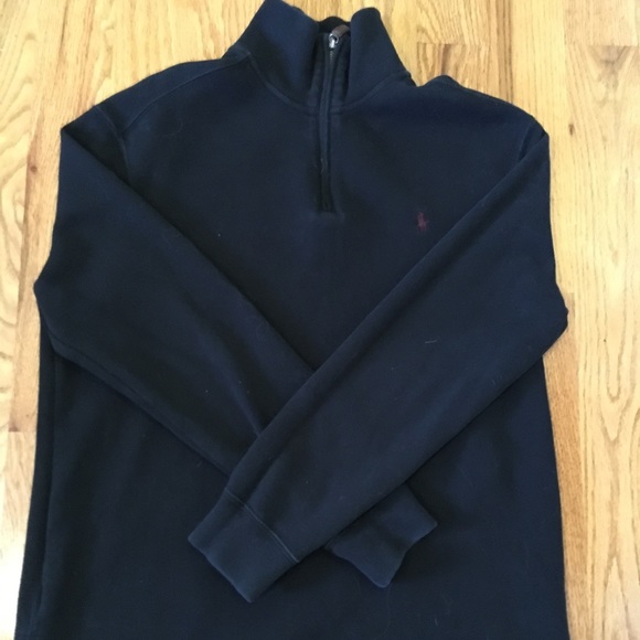 Men's Polo Long Sleeved Half-Zip Sweater - Picture 2 of 2