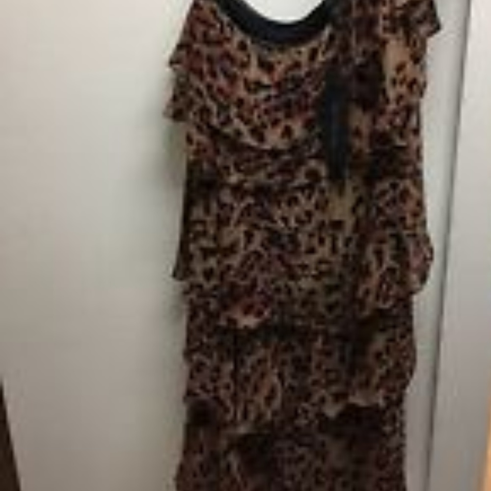 Rachel Zoe Ruffled Panther Print Dress Small - Picture 8 of 8