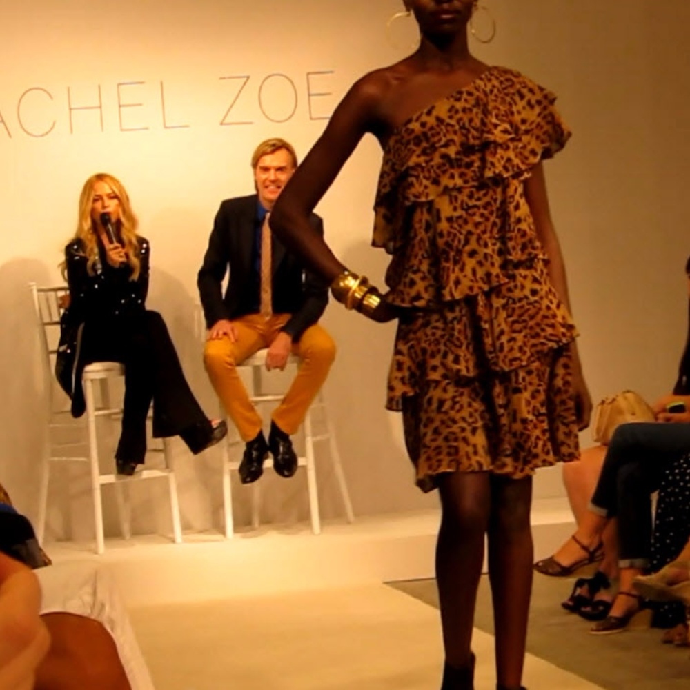 Rachel Zoe Ruffled Panther Print Dress Small - Picture 4 of 8