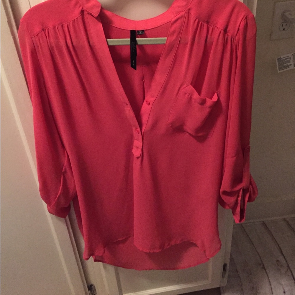 Hi Low Med size coral dress/casual shirt
