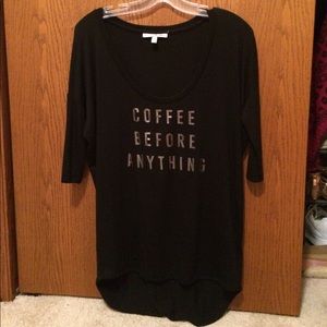 "Coffee before anything" top
