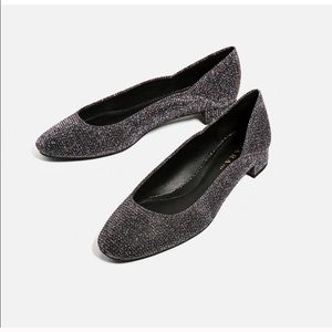 like new zara disco glitter flats