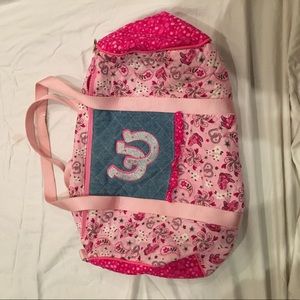 Pink horse duffel bag