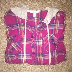 dELiA’s Hoodie Flannel