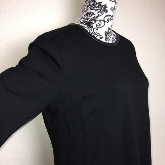 Anne Klein Black Dress with “Leather” Trim Collar - Picture 4 of 4