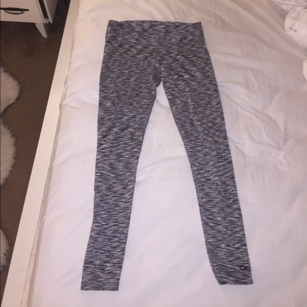 Gray, Black, & White Striped Leggings