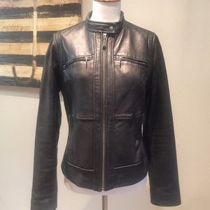 Michael Kors leather motorcycle jacket