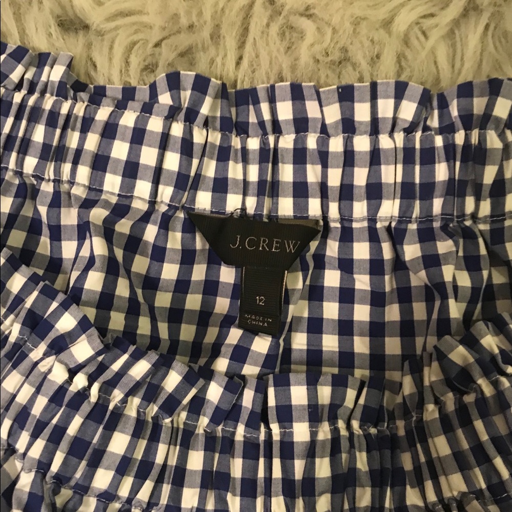 JCrew gingham off the shoulder top - Picture 2 of 2