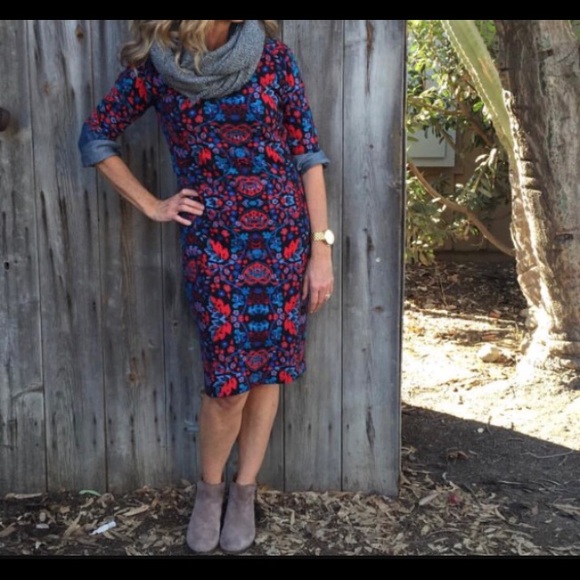 NWT LuLaRoe Julia Bodycon Dress Green floral XXS - Picture 3 of 7