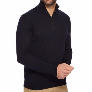 Mock Neck 1/4 Zip Sweater Indigo Blue