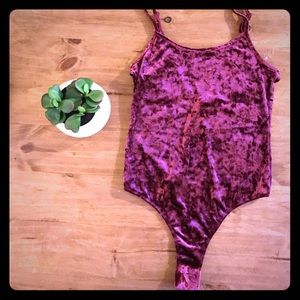 Purple crush velvet body suit size medium