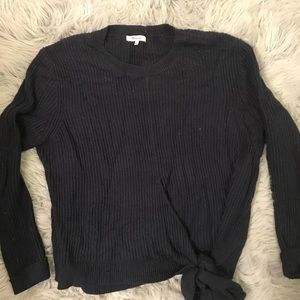Madewell tie-bottom navy sweater