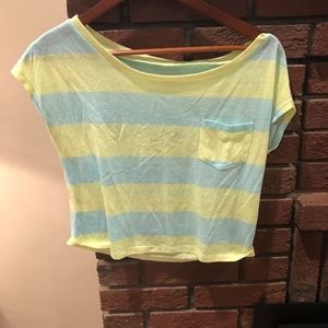 Blue and green small croptop for women