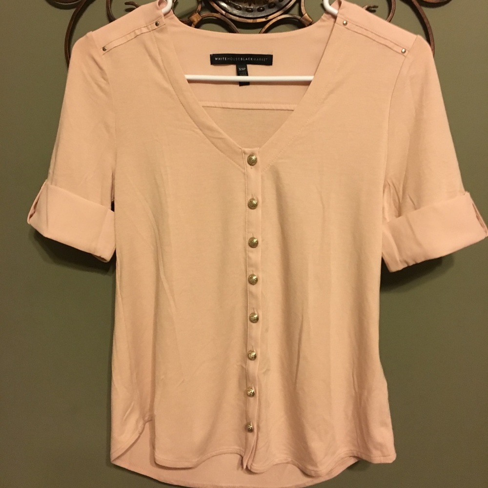💕White House Black Market Pink Button Down💕