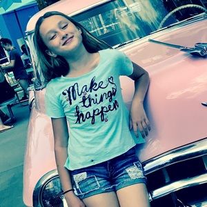 Kids size 10/12 printed T “ Make It Happen”