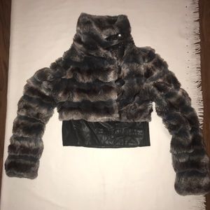 bebe Faux Fur Jacket Short - Size Small