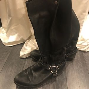 Wide calf black leather boots!