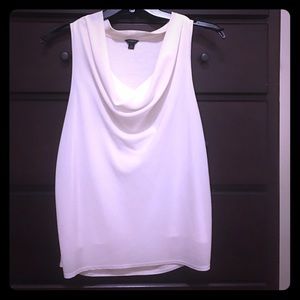 Ann Taylor droop neck crepe sleeveless blouse
