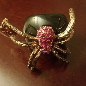 BETSEY JOHNSON Rhinestone Spider ring