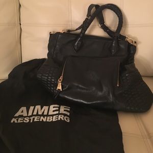Gorgeous Aimee Kestenberg black leather satchel