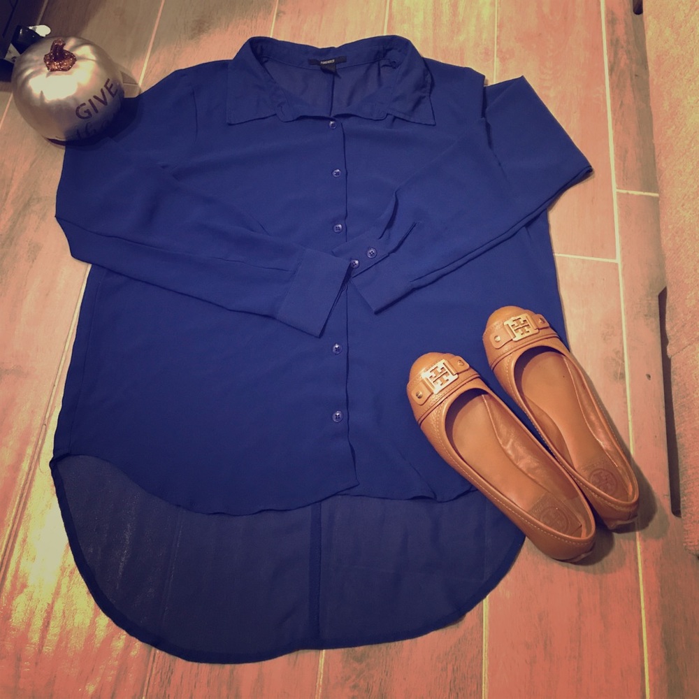Forever 21 | Medium | Royal Blue | Blouse | Sheer