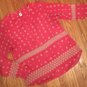 pink & tan gap blouse