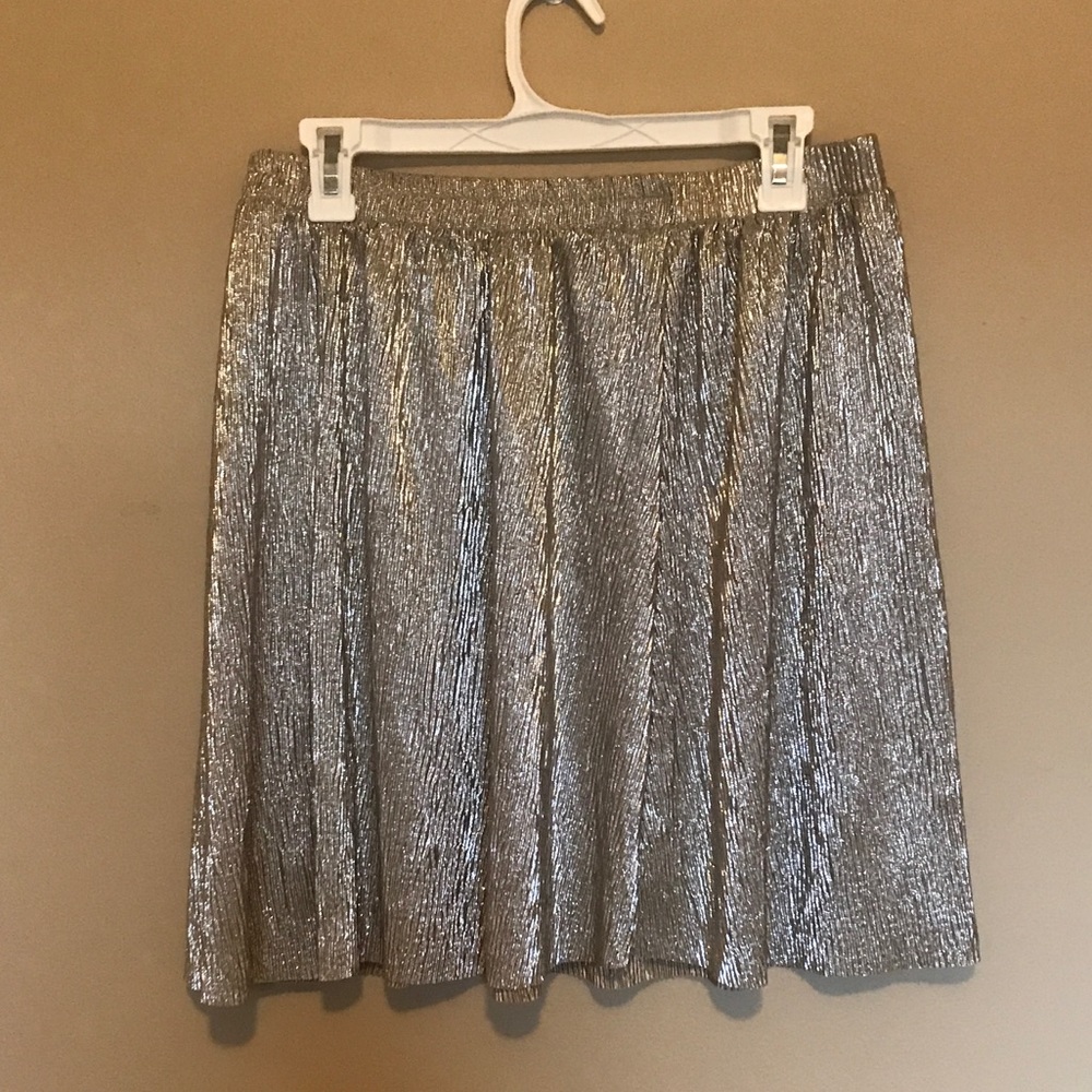 Xhiliration Size Large Glittery Pleated skirt NWT