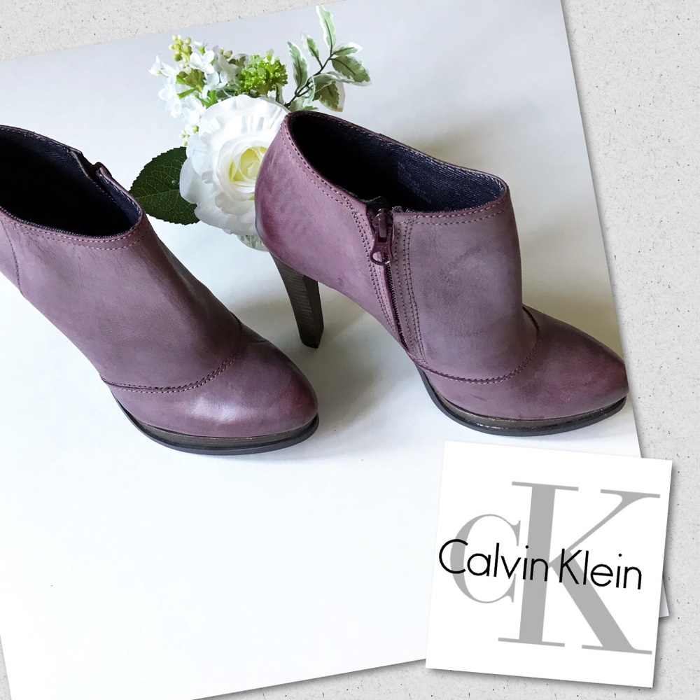 Purple Calvin Klein Booties with cK Jeans Lining
