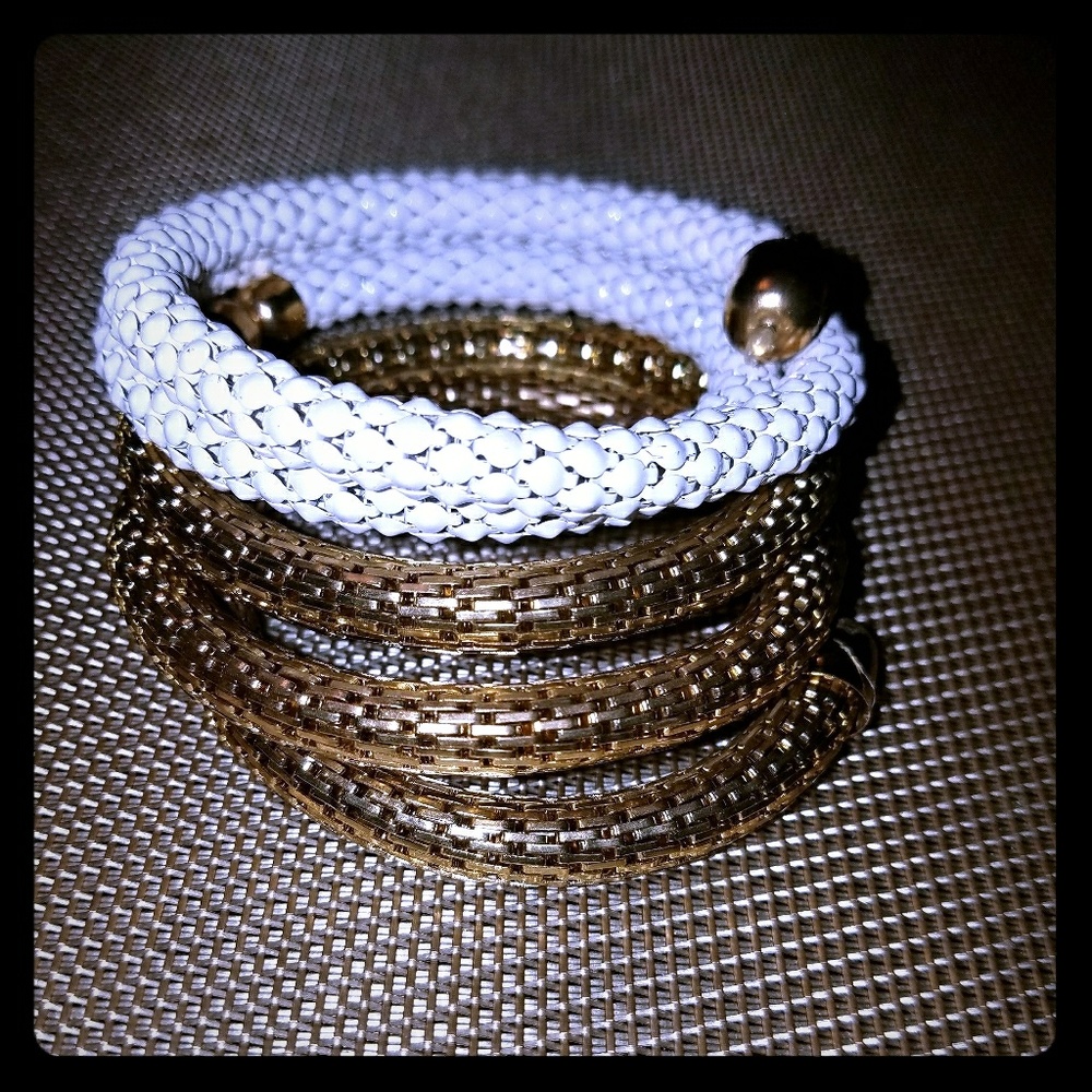 two tone gold and white bracelet!!