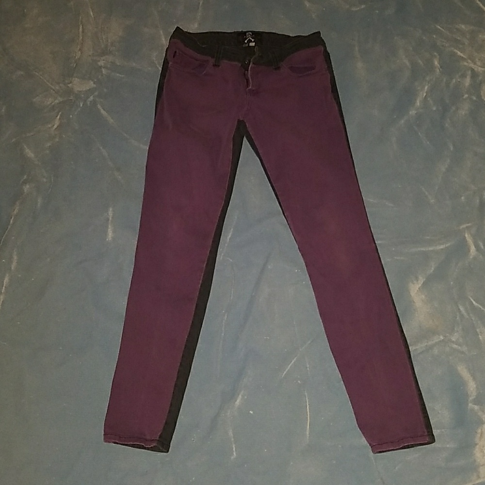 Purple and Black Skinny Jeans