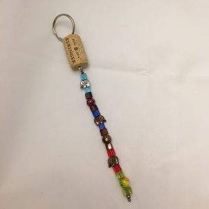 Handmade Wine Cork Keychain.