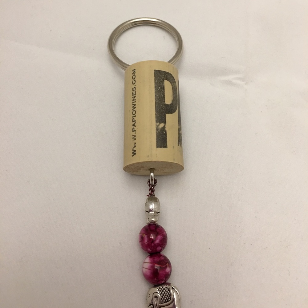 Handmade Wine Cork Keychain. - Picture 2 of 5