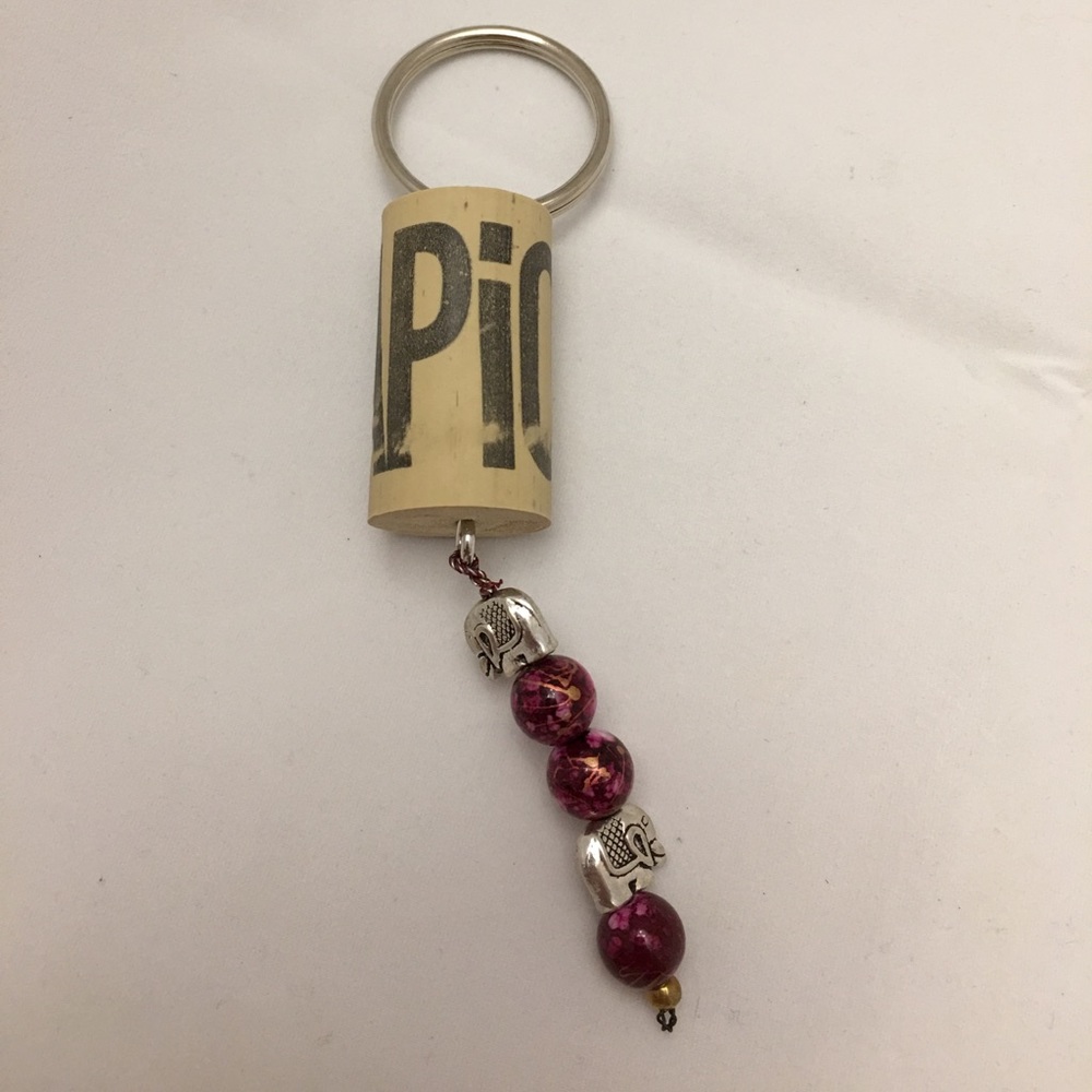 Handmade Wine Cork Keychain. - Picture 3 of 5