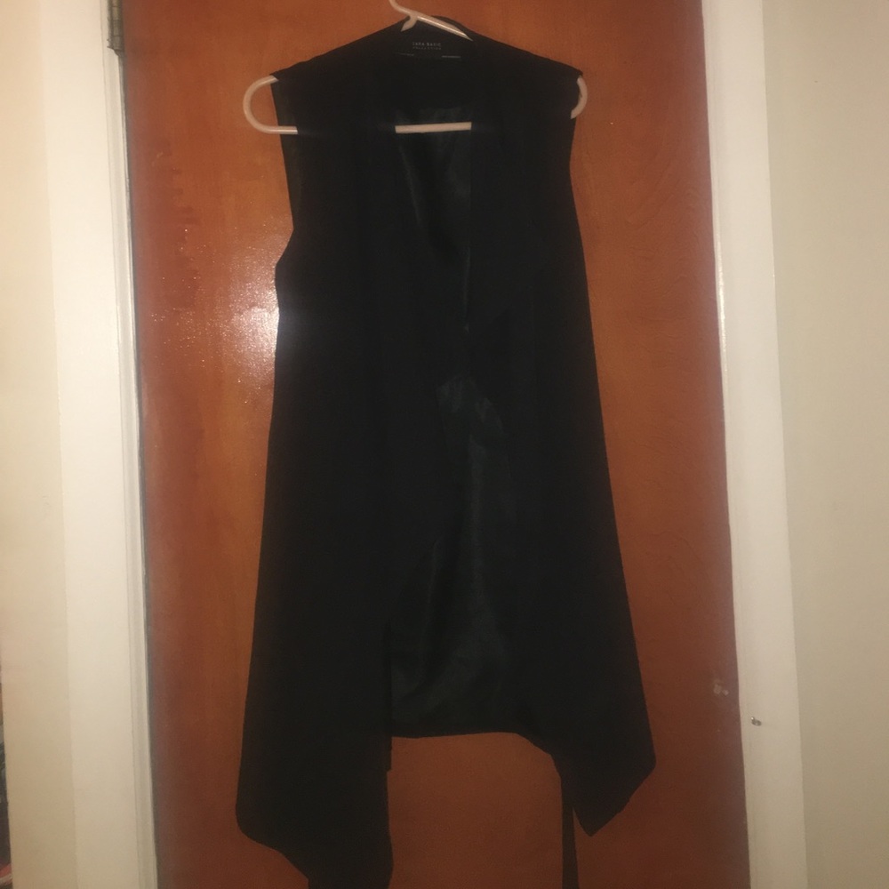 Zara cascading tie waist vest