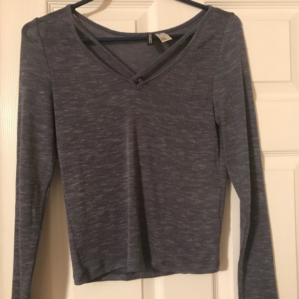 light blue criss cross tee