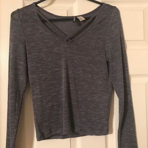 light blue criss cross tee