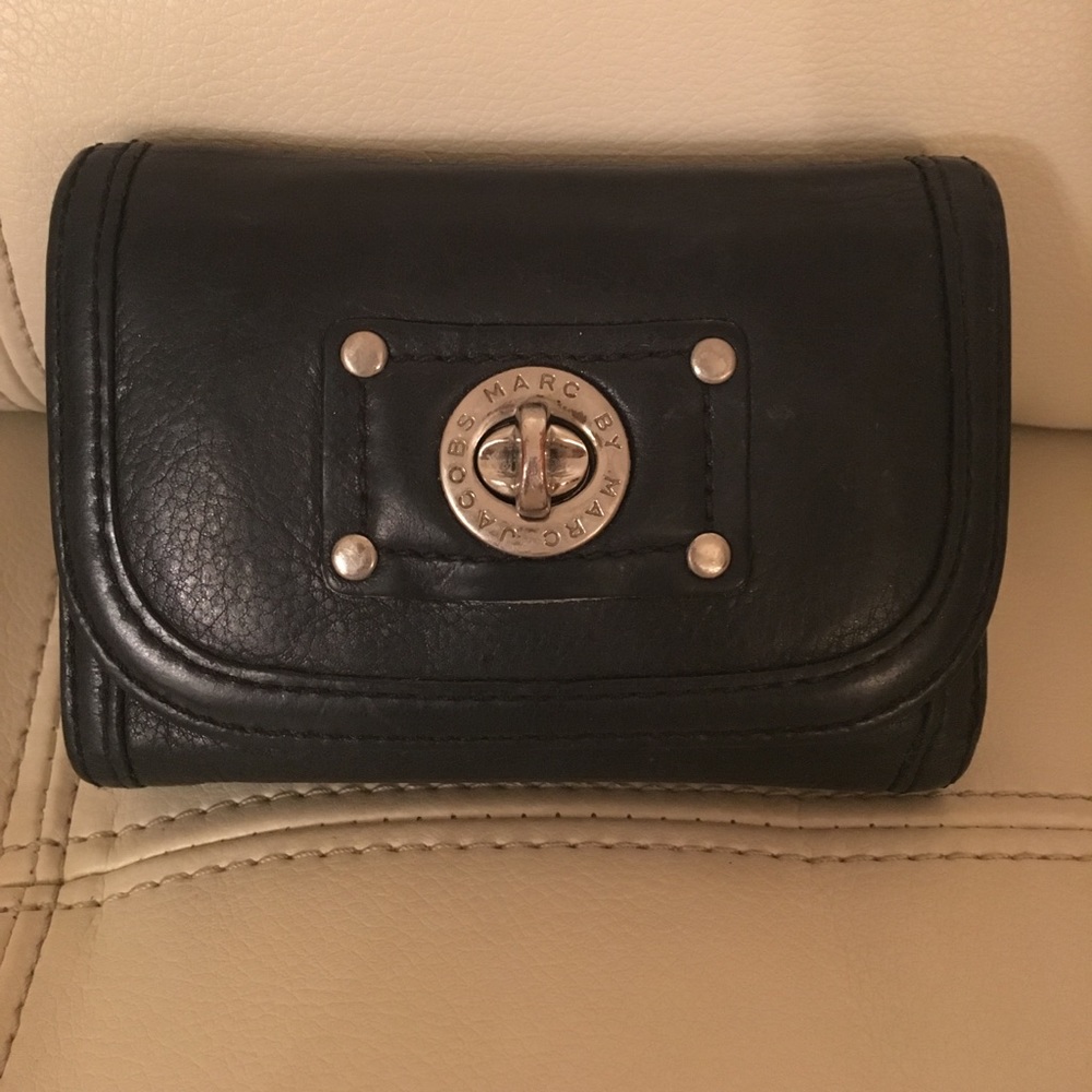 Marc by Marc Jacobs black leather tri-fold wallet