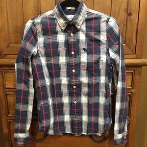 Abercrombie kids plaid button down