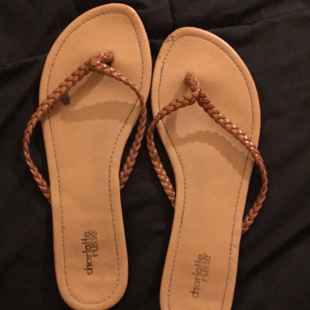 Brown flip flops