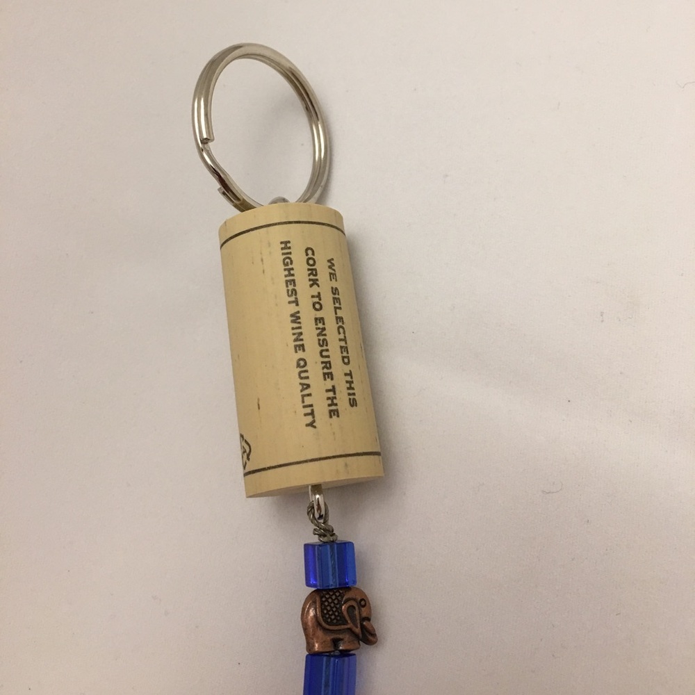 Handmade Wine Cork Keychain. - Picture 2 of 6