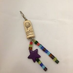 Handmade Wine Cork Keychain.