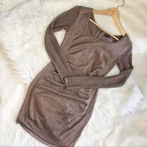 Express Mesh Sleeve Metallic Sweater