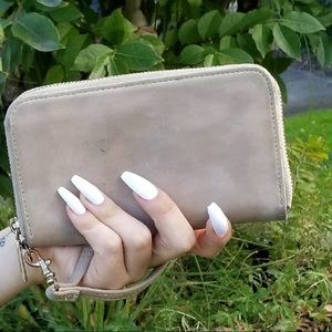 Sparkly beige clutch wallet